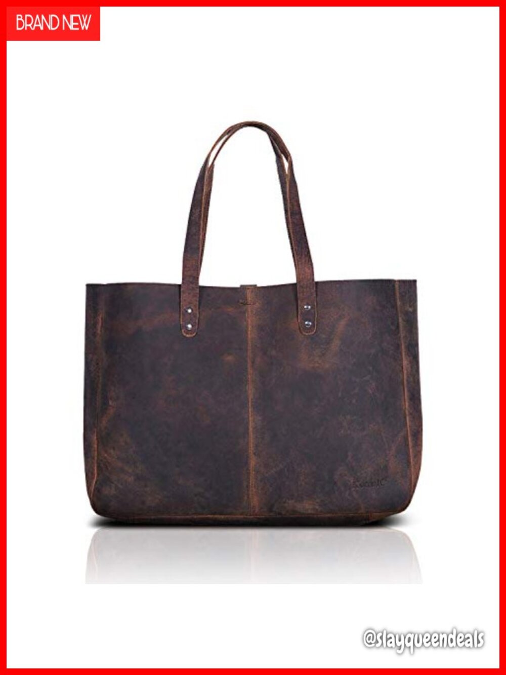 Top Grain Leather Tote Bag Satchel Handbag Shoulder Purse Travel Shopper